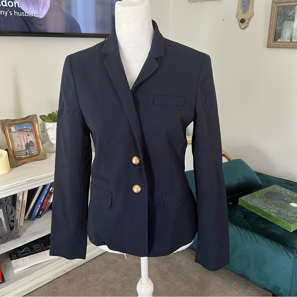 Ann Taylor Navy Blue Blazer Size 4P Button Up